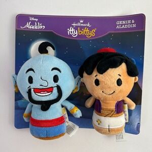 Disney Genie & Aladdin Hallmark itty bittys Plush Pair New in box. Wishes Prince